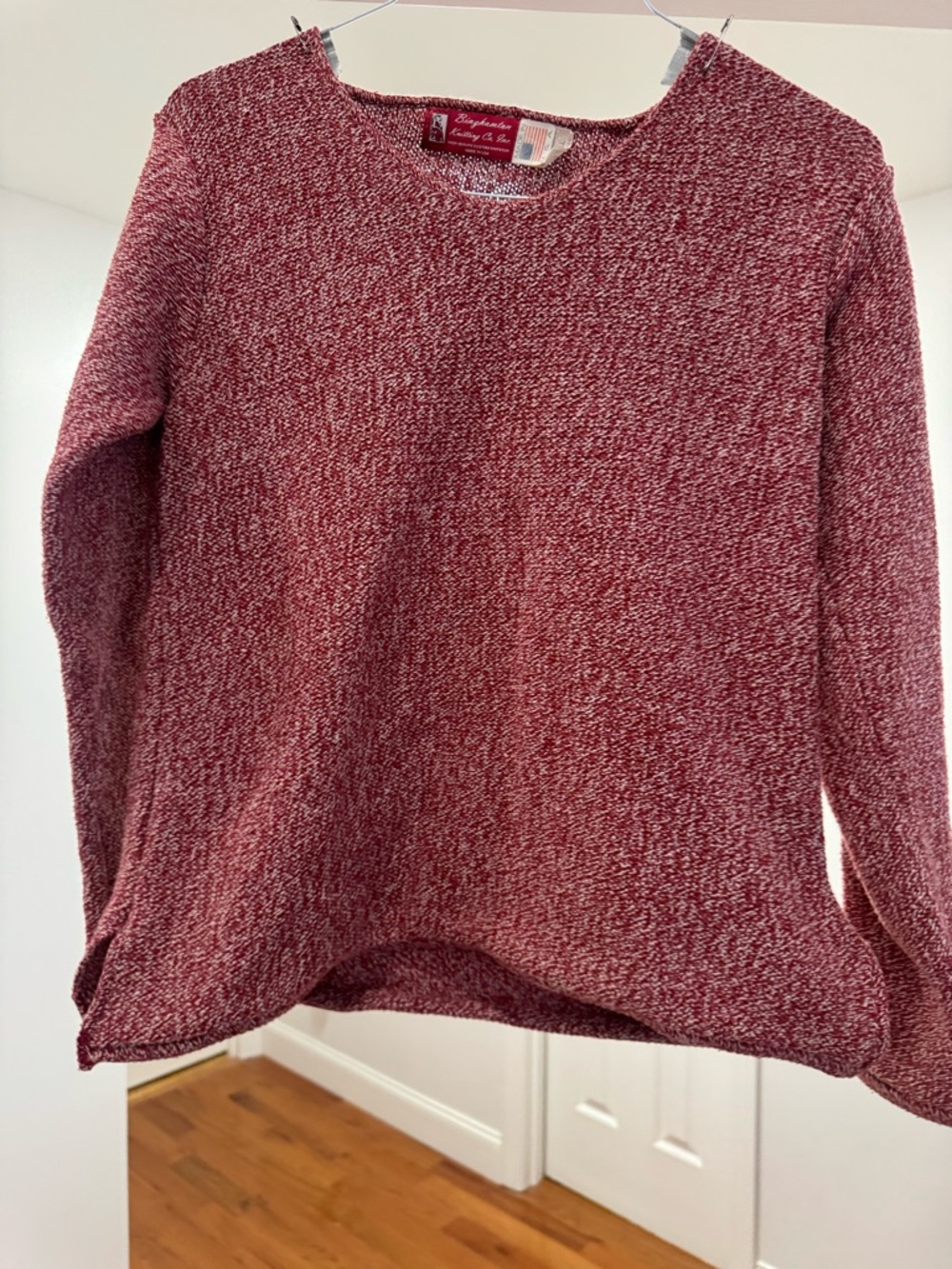 Binghamton Knitting Co. Marled Red Crewneck Sweater